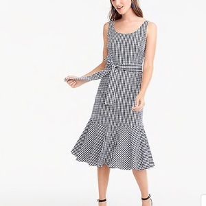 J. CREW Ruffle Hem Gingham Dress